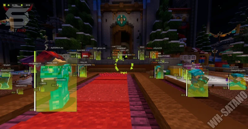 Minecraft player ESP boxes and nametags in multiplayer