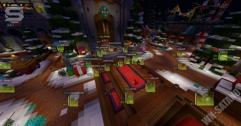 Minecraft wallhack ESP through a crowded lobby